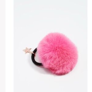 Jocelyn Pom Pom Neon Pink Hair Tie